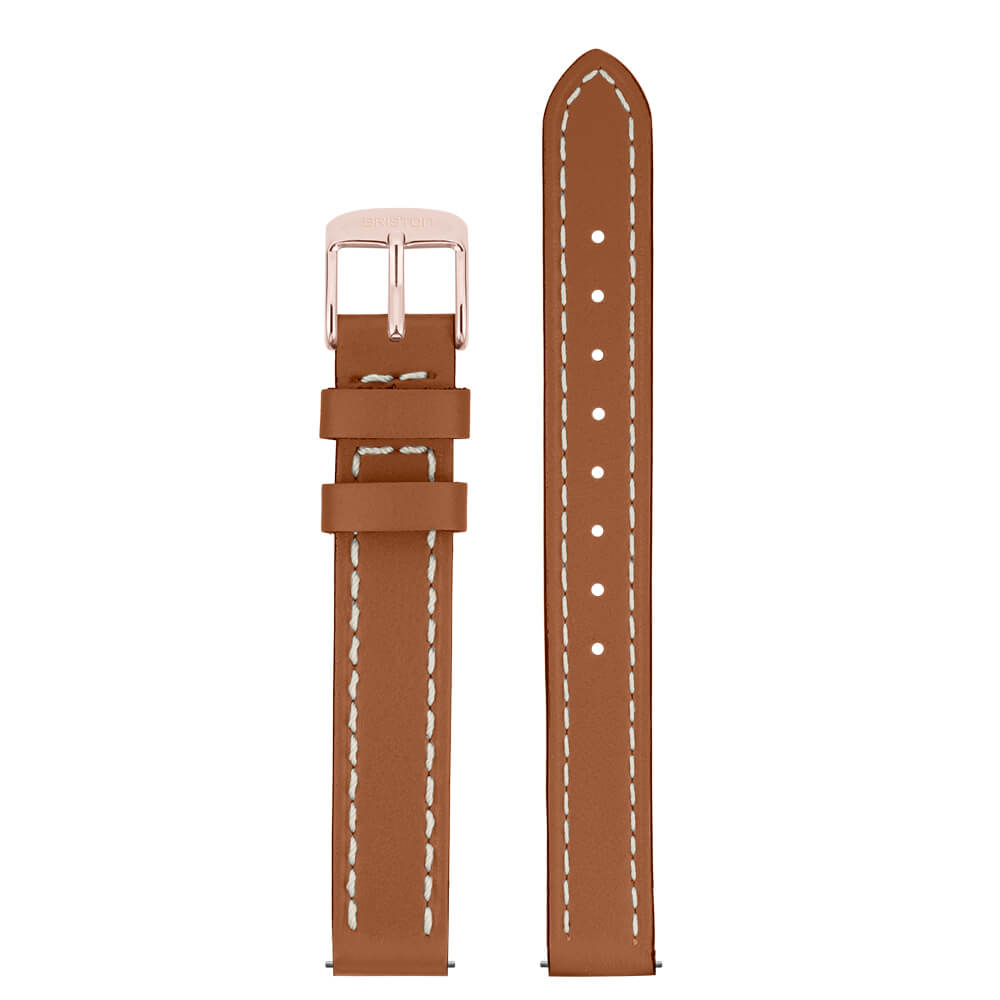2 PARTS LEATHER STRAP - 12 MM - BROWN