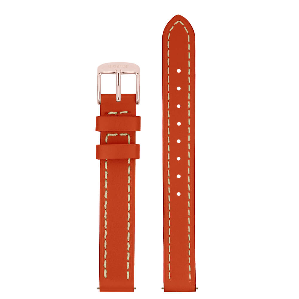 2 PARTS LEATHER STRAP - 12 MM - Orange