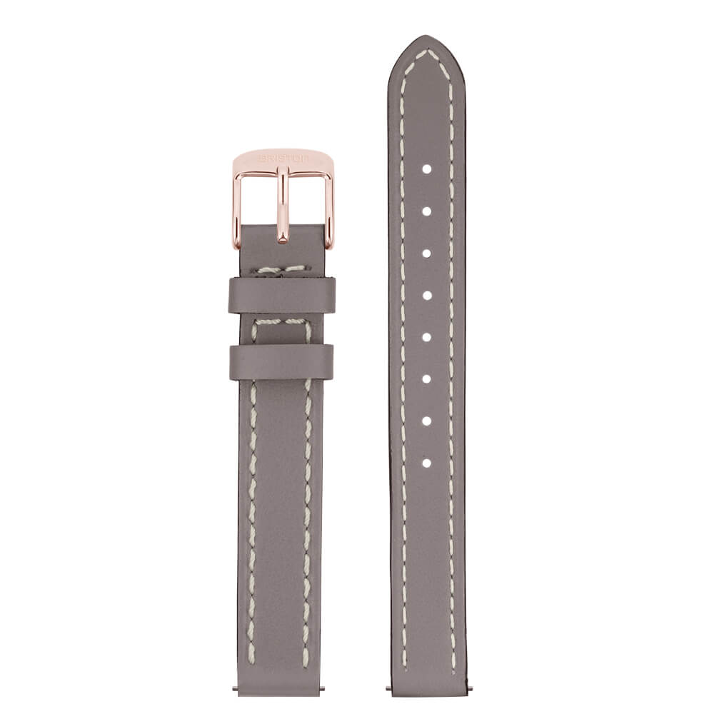 2 PARTS LEATHER STRAP - 12 MM - Taupe