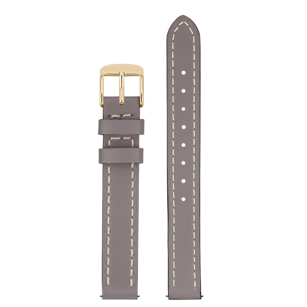 2 PARTS LEATHER STRAP - 12 MM - Taupe