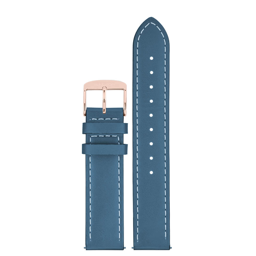 2 PARTS LEATHER STRAP - 18 MM - Ice blue