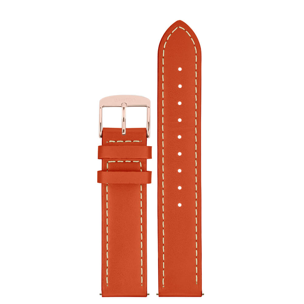 2 PARTS LEATHER STRAP - 18 MM - Orange