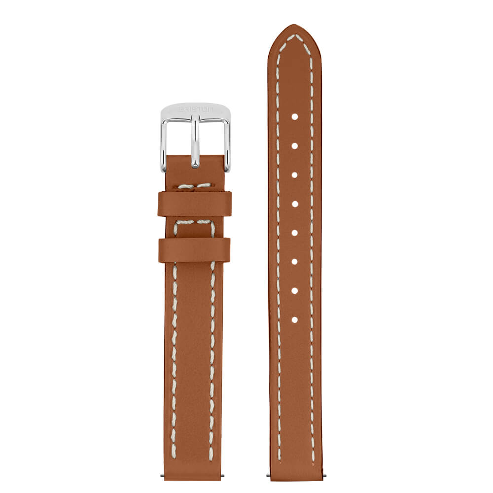 2 PARTS LEATHER STRAP - 12 MM - BROWN