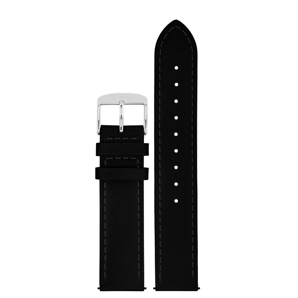 2 PARTS LEATHER STRAP - 18 MM - Black
