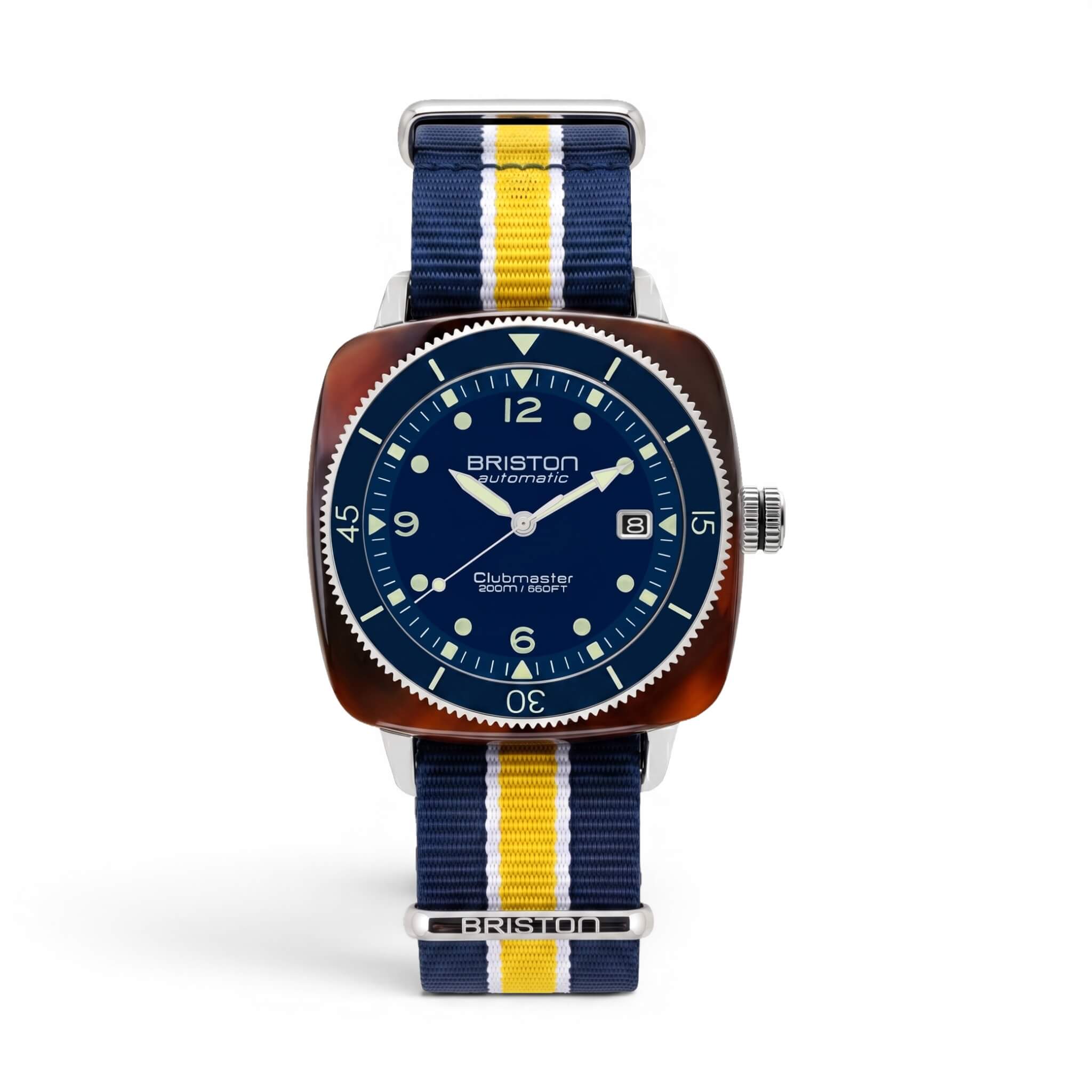 BRACELET TYPE NATO - BLEU BLANC JAUNE