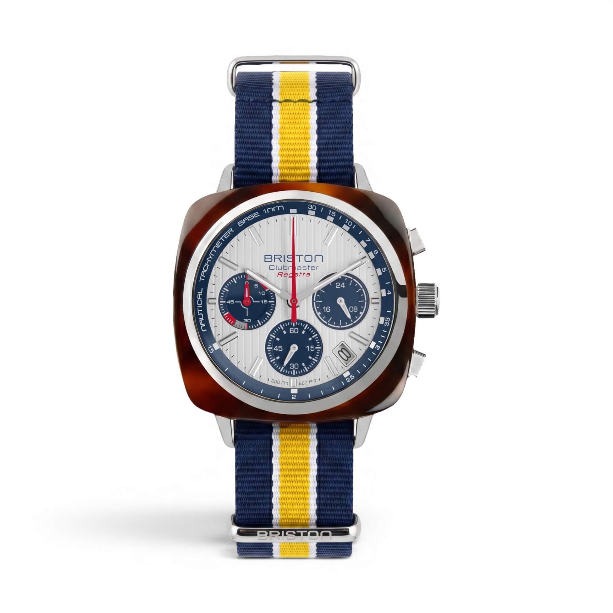 BRACELET TYPE NATO - BLEU BLANC JAUNE