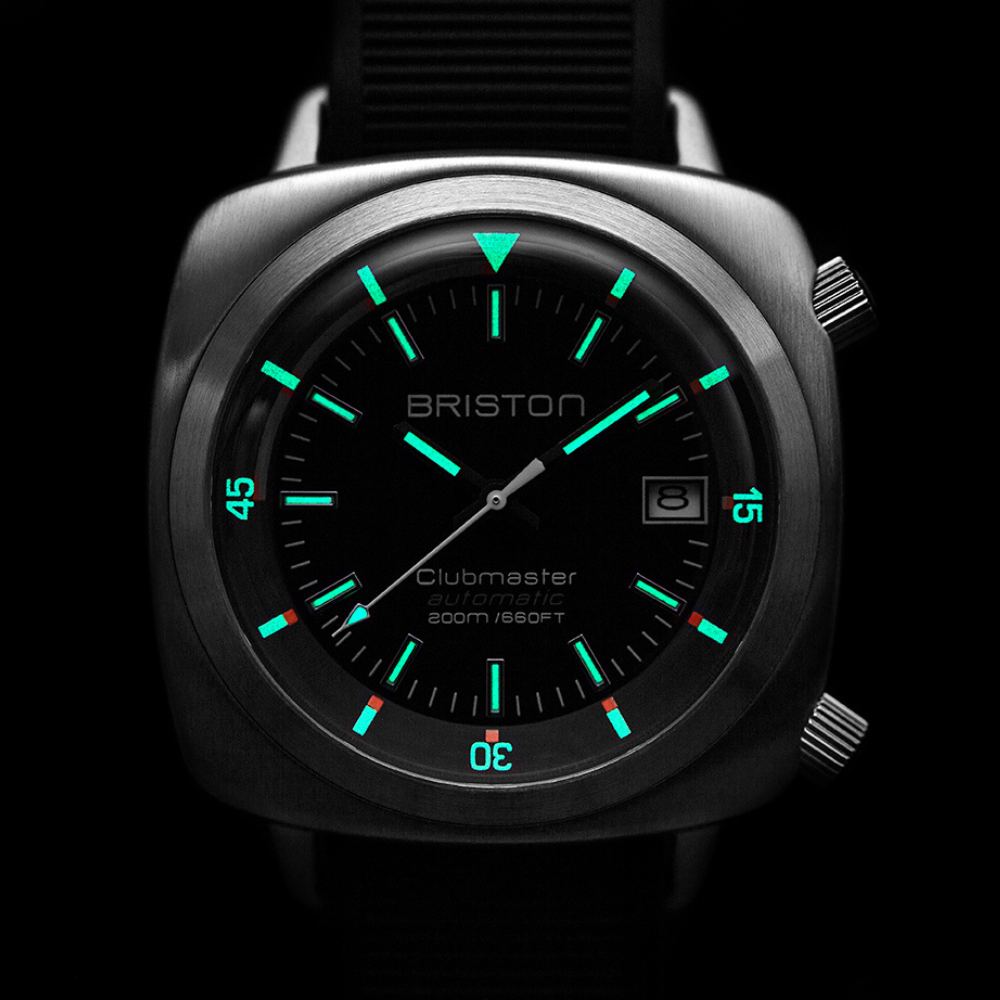 Clubmaster Diver - Acero cepillado - Negro