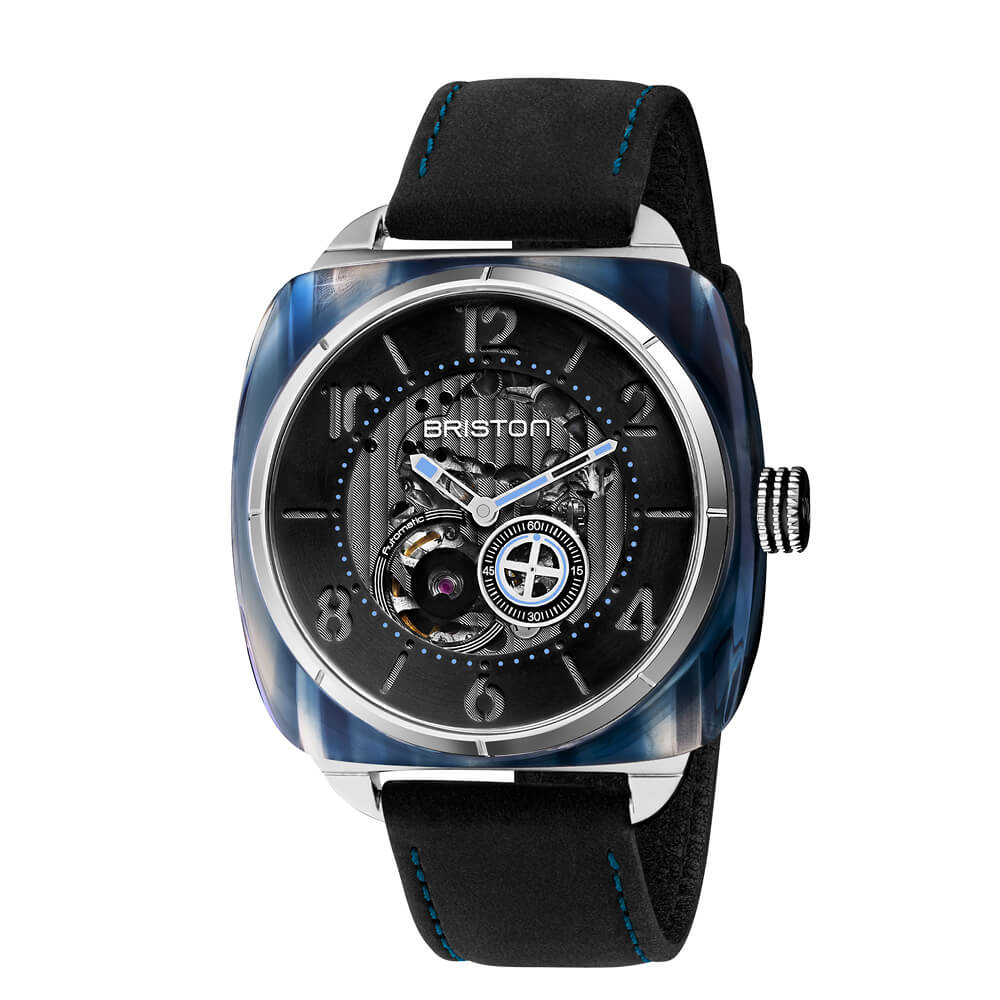 CORREA DE CUERO VINTAGE - NEGRO/AZUL