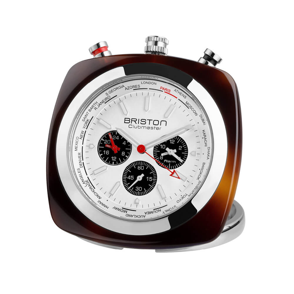 Clubmaster Travel Clock - White