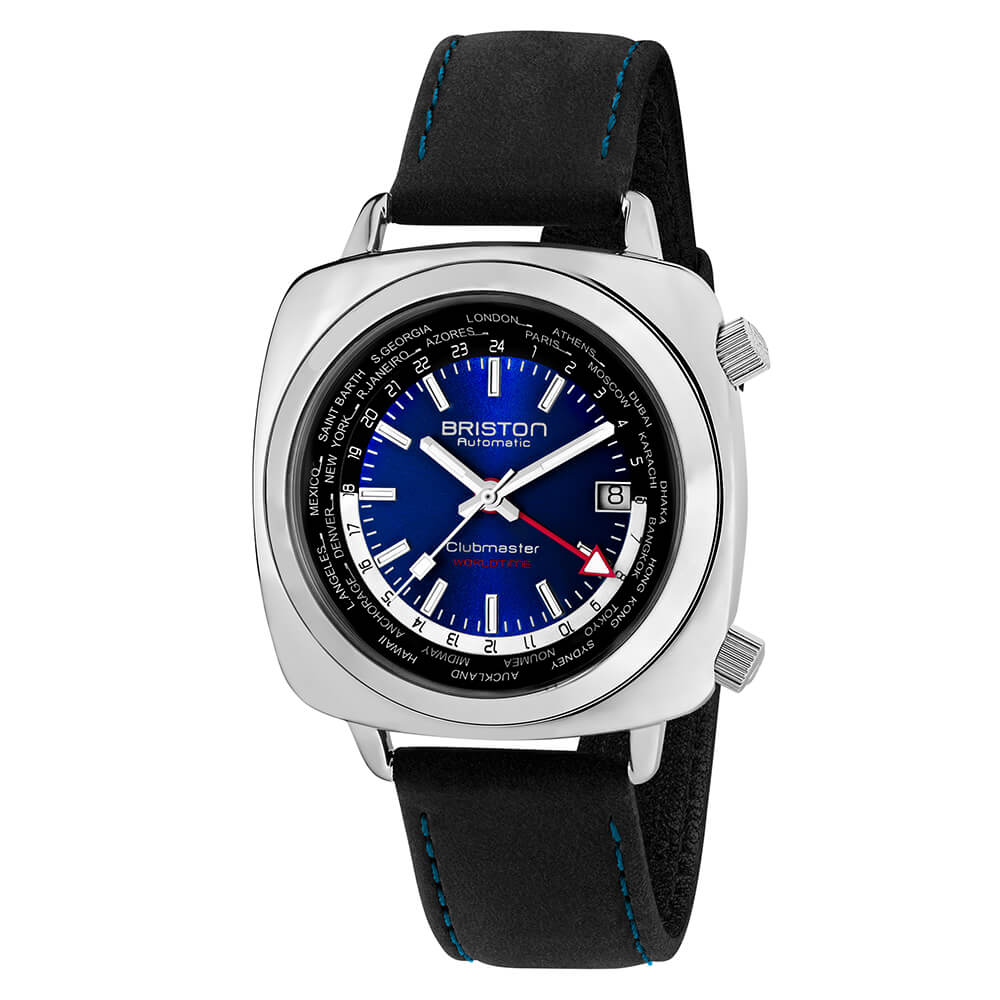 CORREA DE CUERO VINTAGE - NEGRO/AZUL