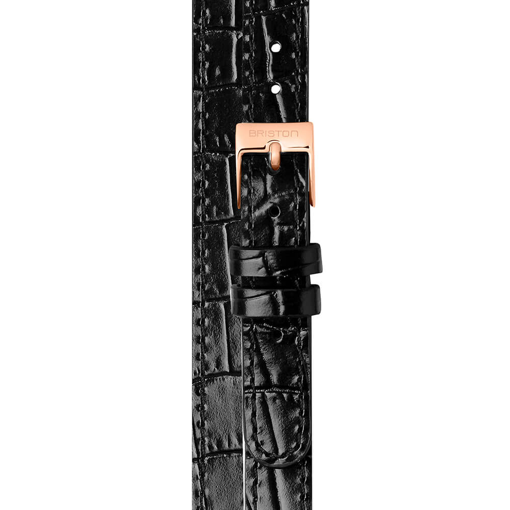 CORREA DE CUERO LUXURY 2 PARTES - 12 MM - NEGRO