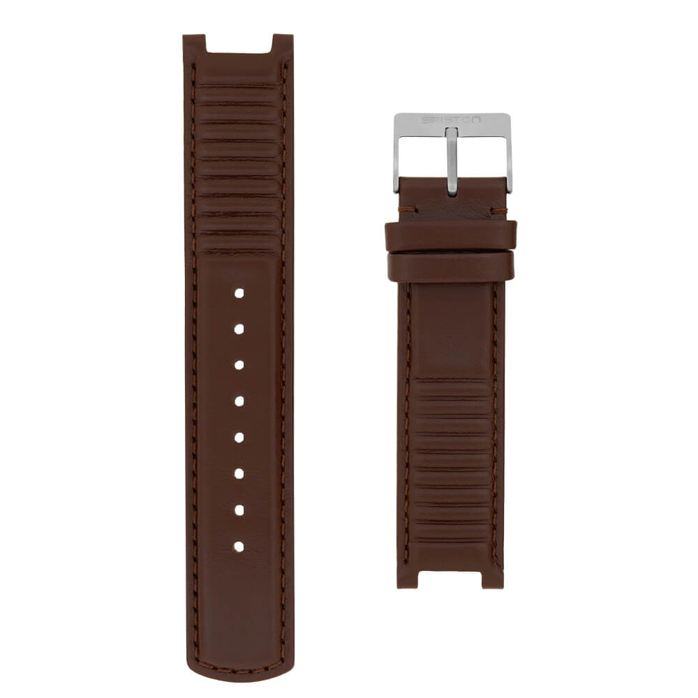 Bracelet montre HIRSCH Siena Marron, cuir de veau naturel italien