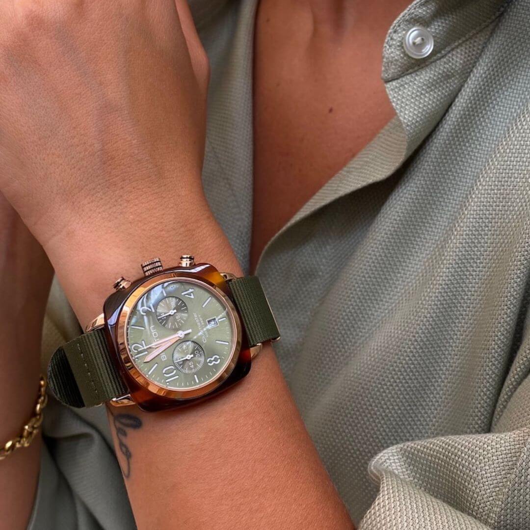 Clubmaster Classic - Chrono - Gold - Olive Green