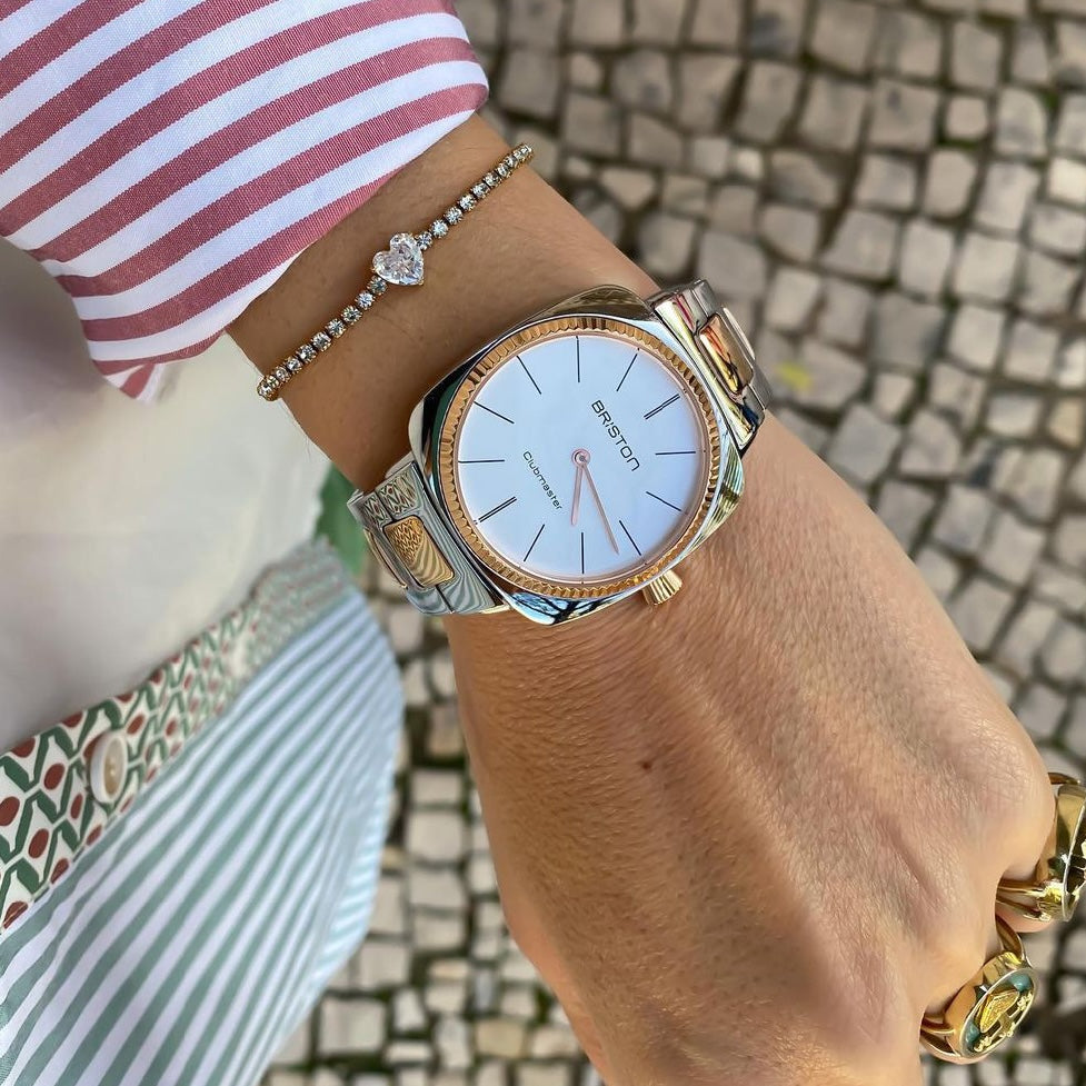 Clubmaster Elegant - Acier - Gold - Blanc