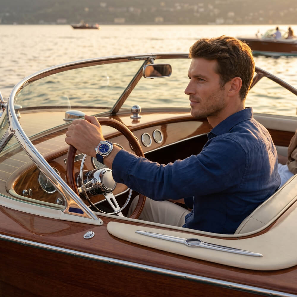 Clubmaster Legend Compressor - Acier - Bleu