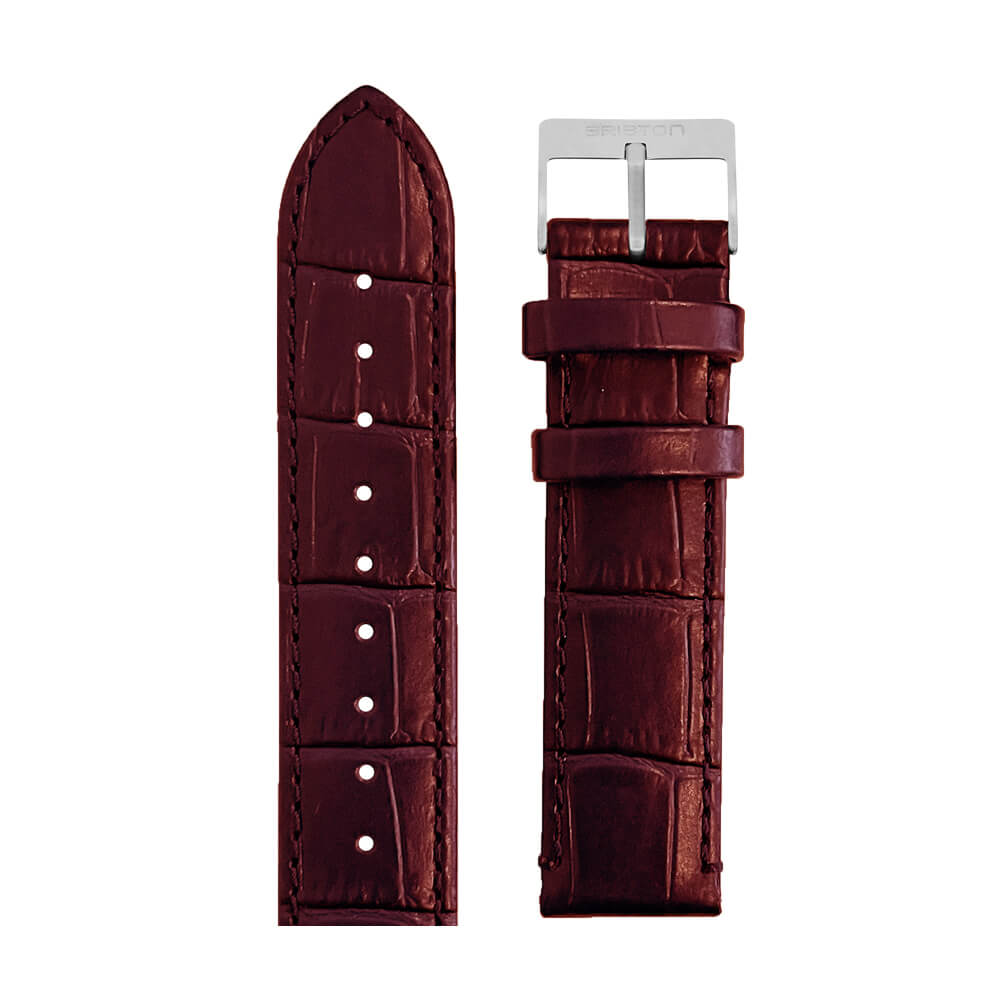 LUXURY LEATHER STRAP - 18 MM - MATT BURGUNDY