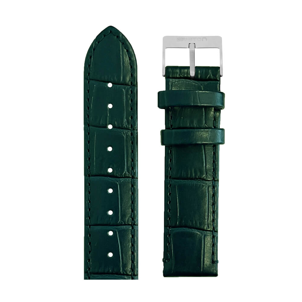 CORREA DE CUERO LUXURY - 18 MM - VERDE MATE