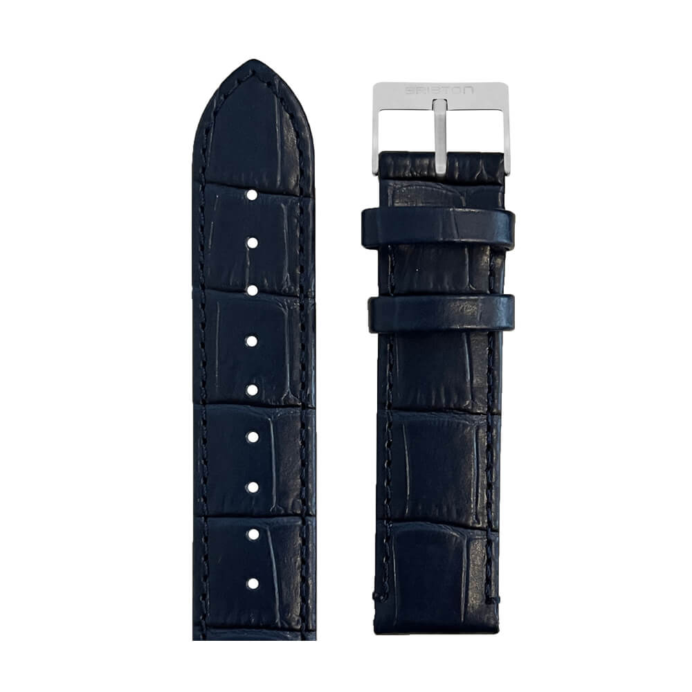CORREA DE CUERO LUXURY - 18 MM - AZUL MATE