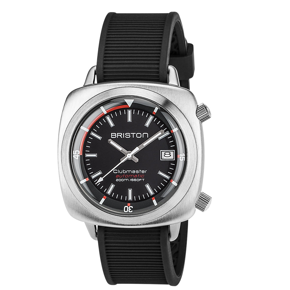 Clubmaster Diver - Acero cepillado - Negro