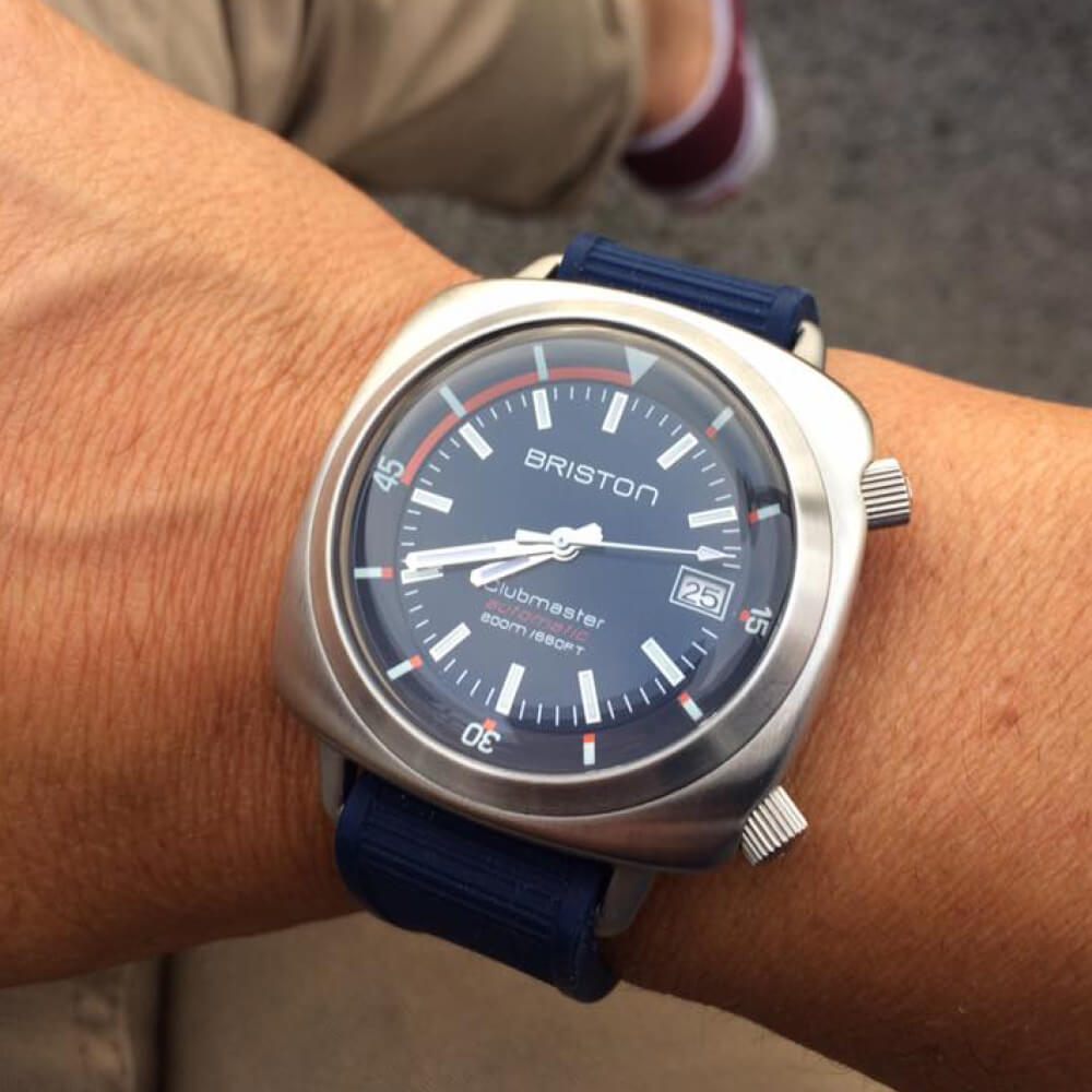 Clubmaster Diver - Acero cepillado - Azul