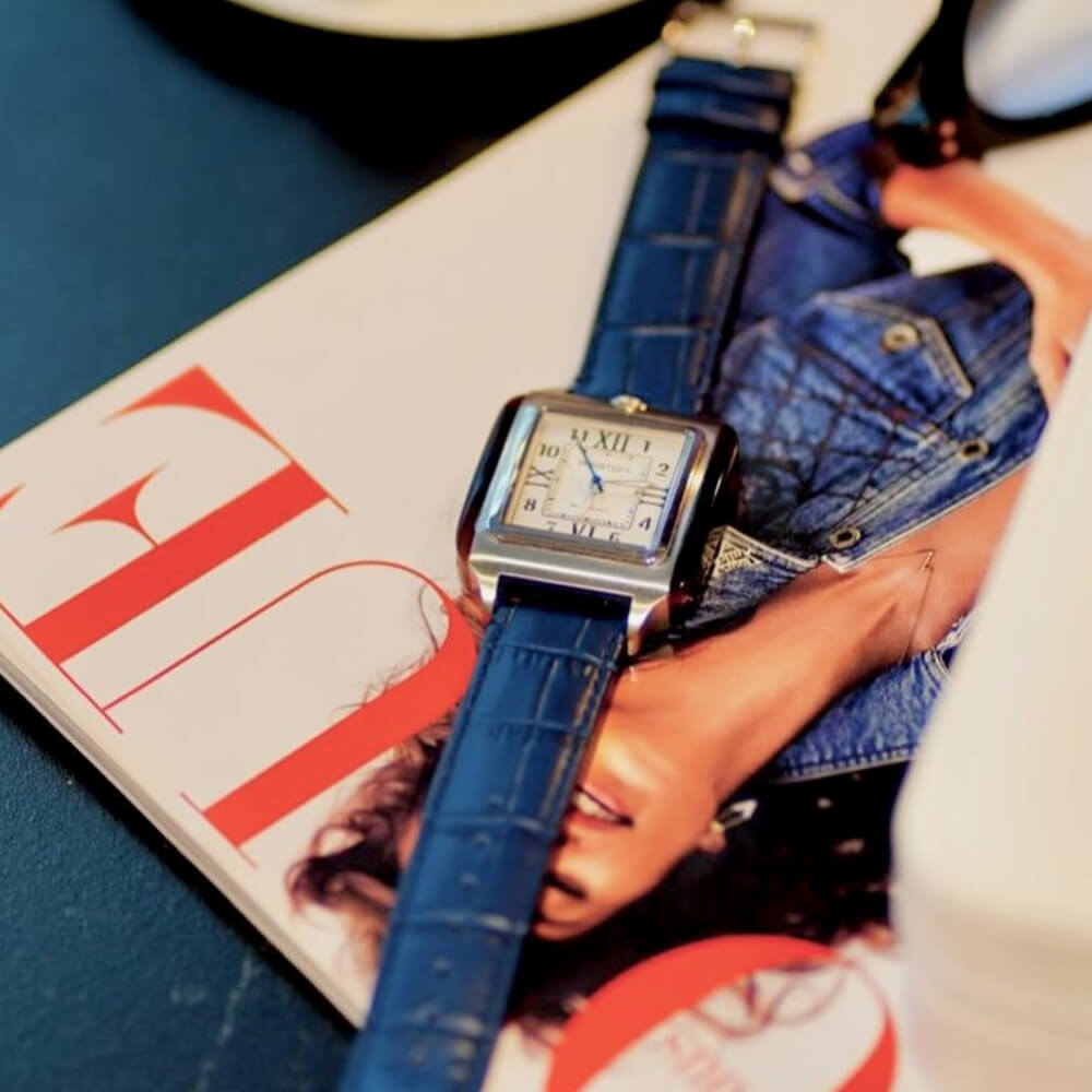 CORREA DE CUERO LUXURY - AZUL MATE