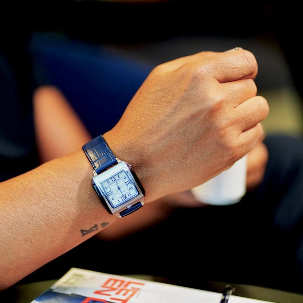 CORREA DE CUERO LUXURY - AZUL MATE