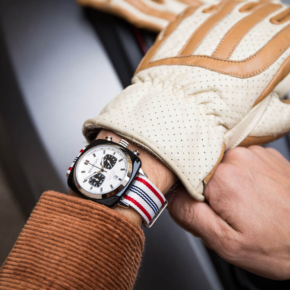 NATO STRAP - BEIGE RED BLUE