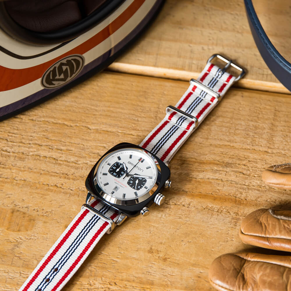 NATO STRAP - BEIGE RED BLUE