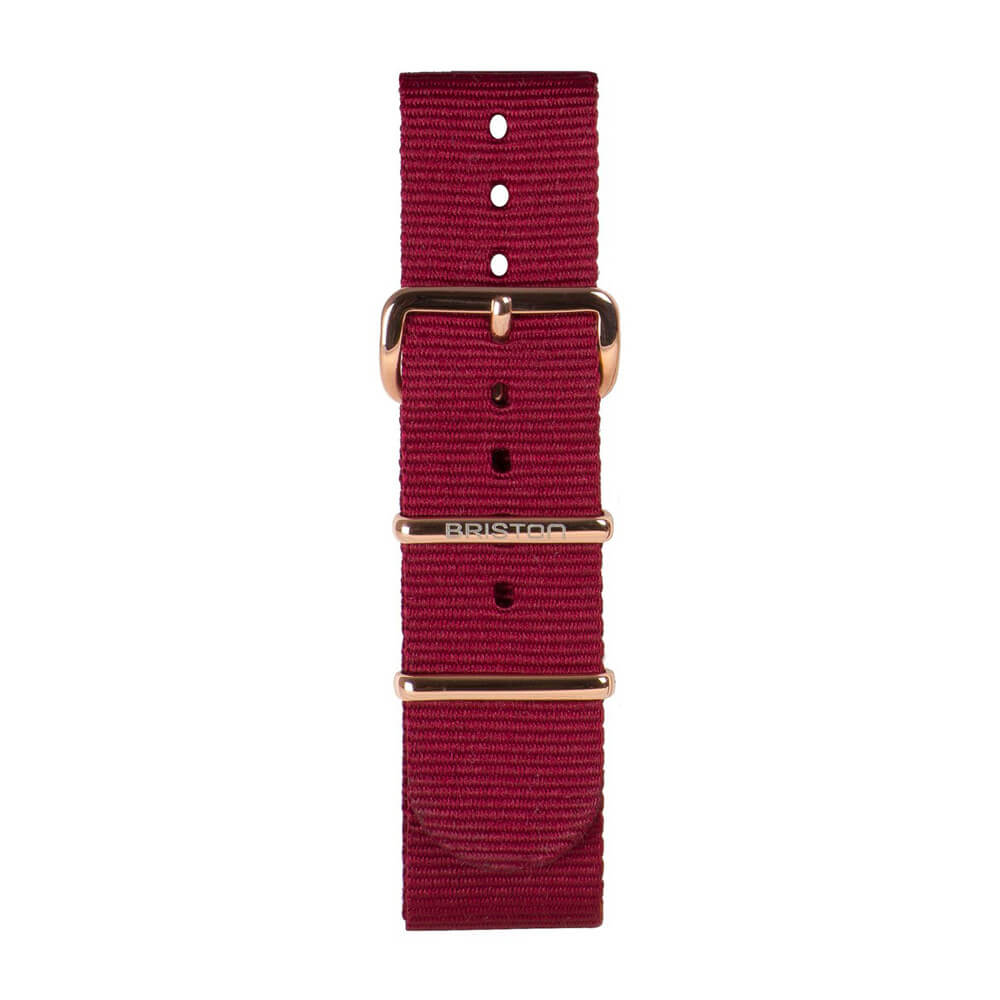 BRACELET TYPE NATO - BORDEAUX