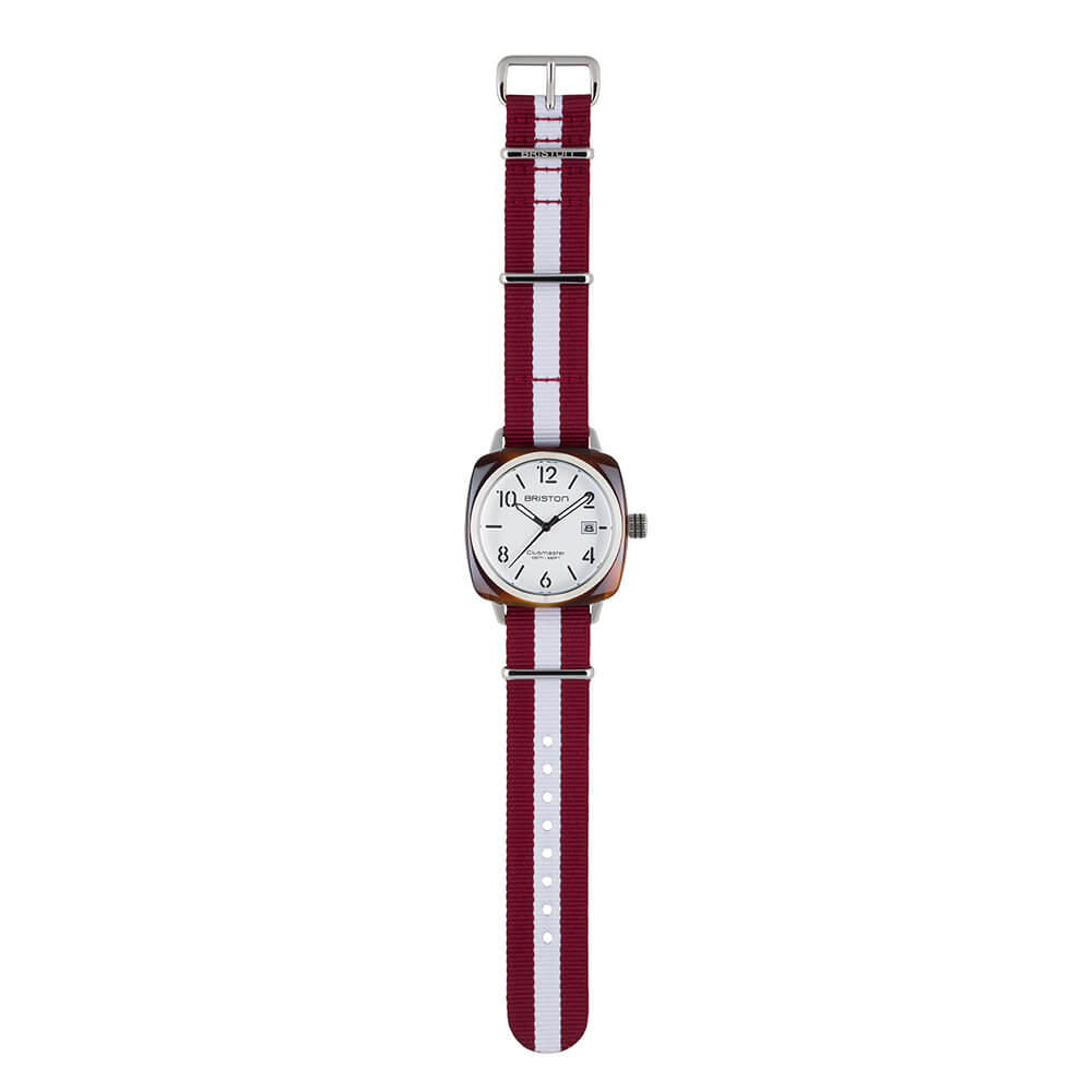 NATO STRAP - BURGUNDY WHITE