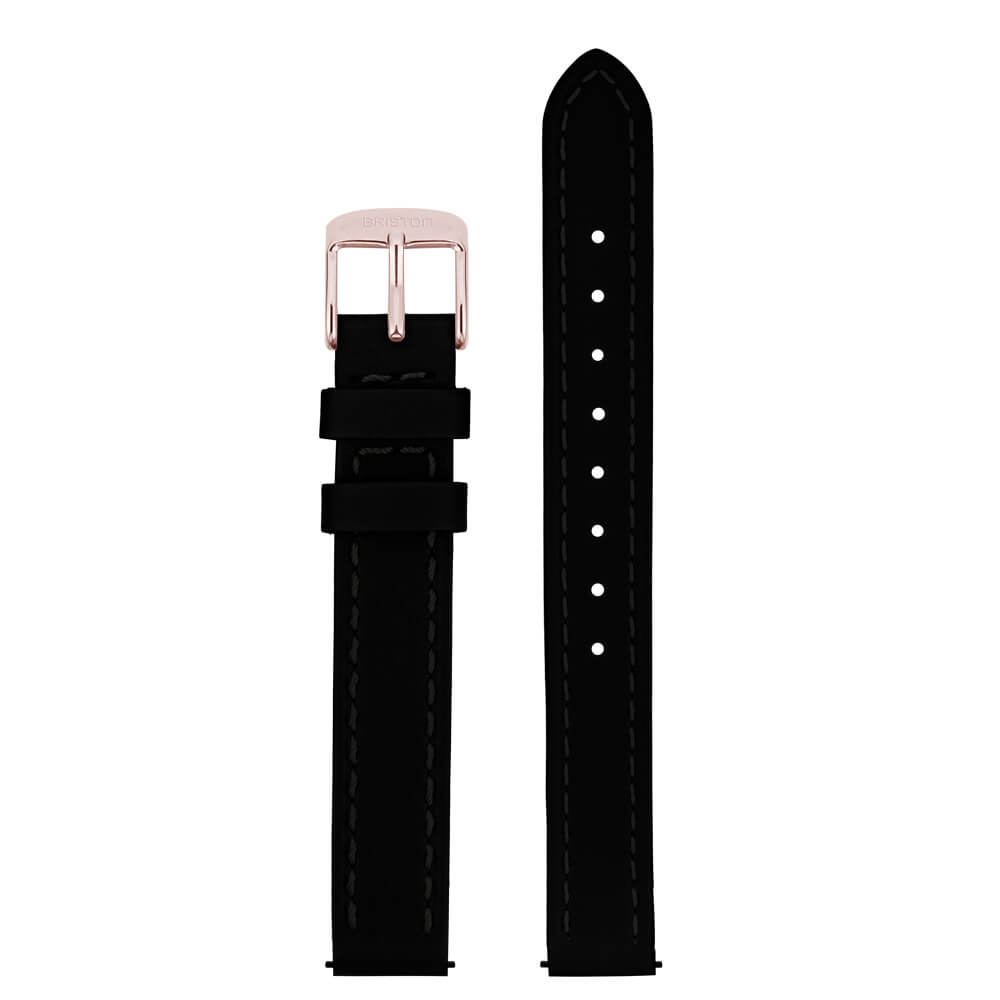 2 PARTS LEATHER STRAP - 12 MM - Black