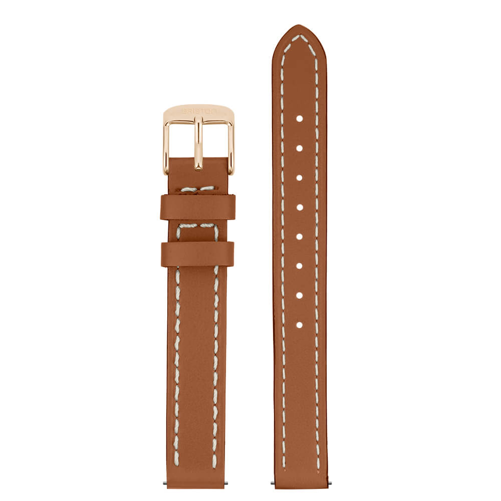 2 PARTS LEATHER STRAP - 12 MM - BROWN
