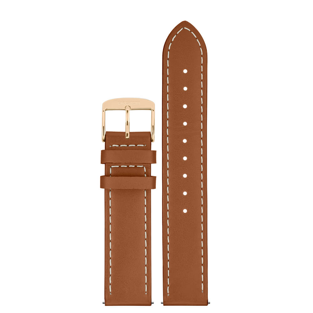 2 PARTS LEATHER STRAP - 18 MM - BROWN