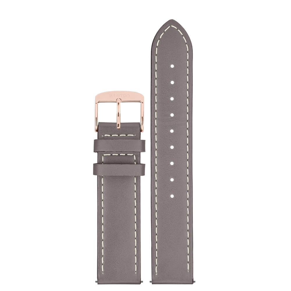 2 PARTS LEATHER STRAP - 18 MM - Taupe