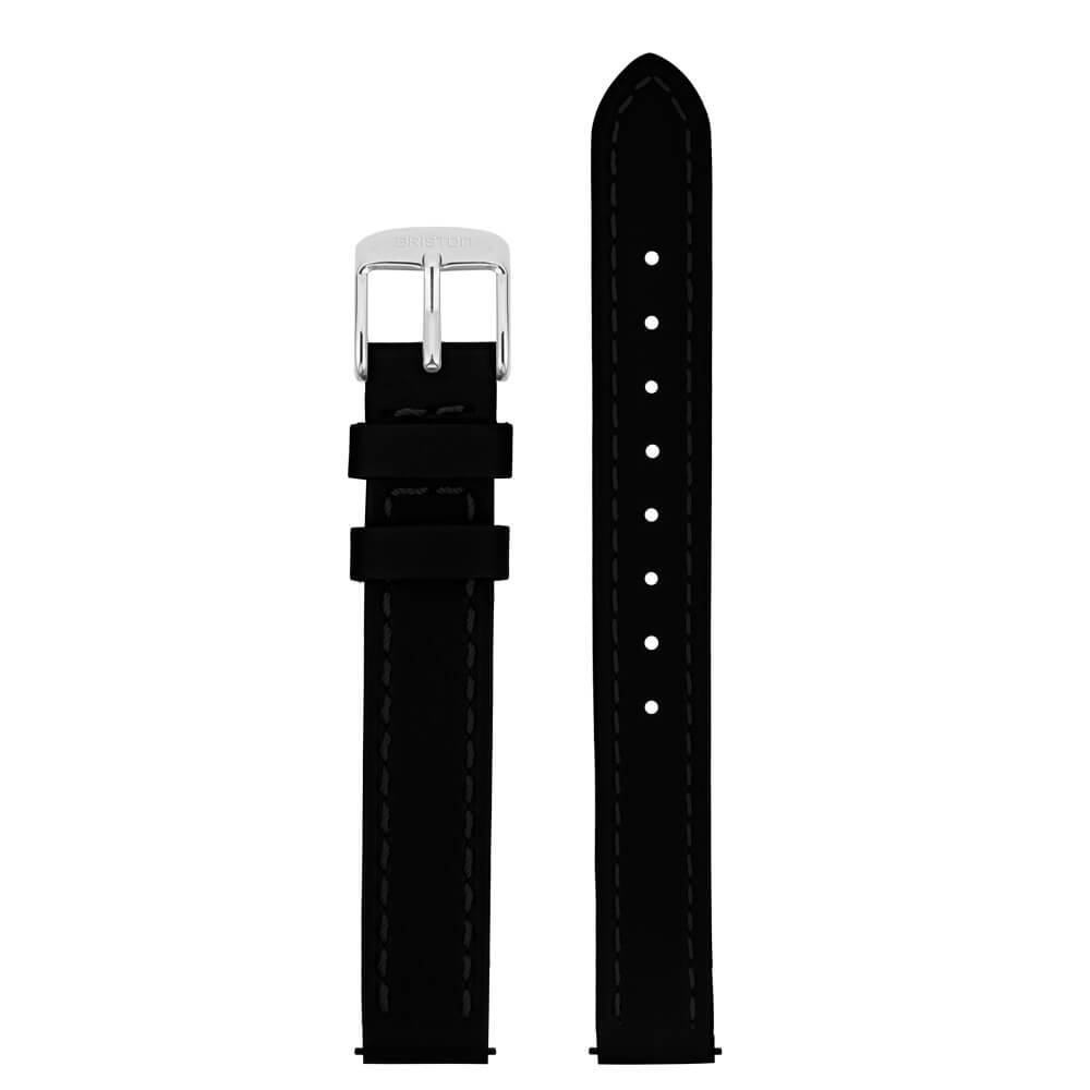 2 PARTS LEATHER STRAP - 12 MM - Black