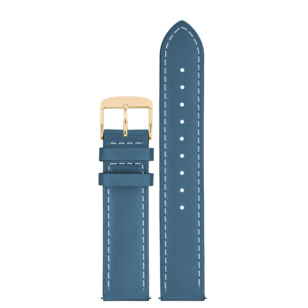 2 PARTS LEATHER STRAP - 18 MM - Ice blue
