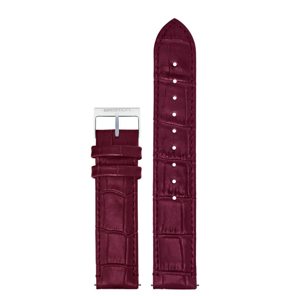 BRACELET CUIR LUXURY - 18 MM - BORDEAUX MAT