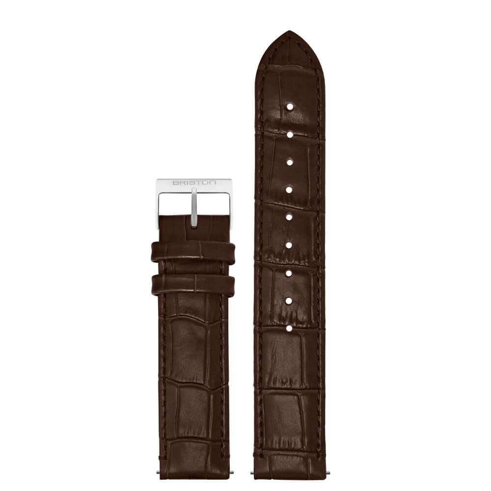 BRACELET CUIR LUXURY - 18 MM - MARRON MAT