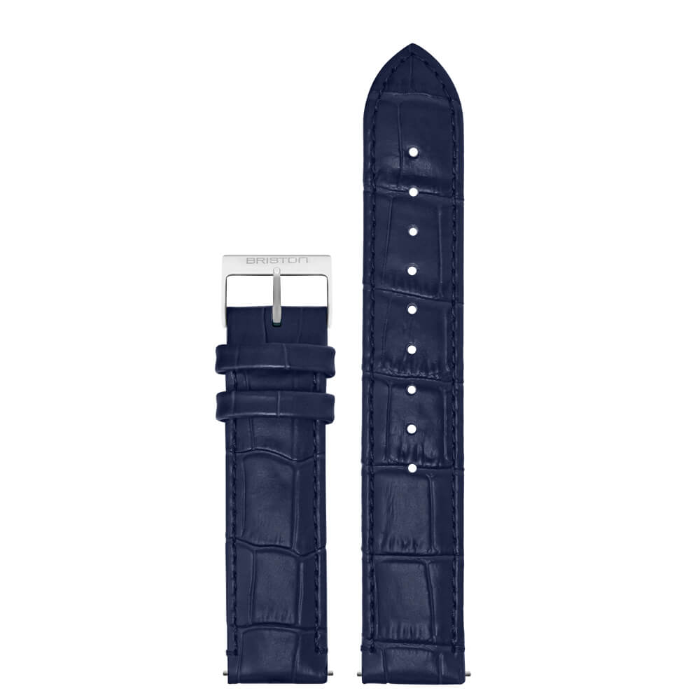 BRACELET CUIR LUXURY - 18 MM - BLEU MAT