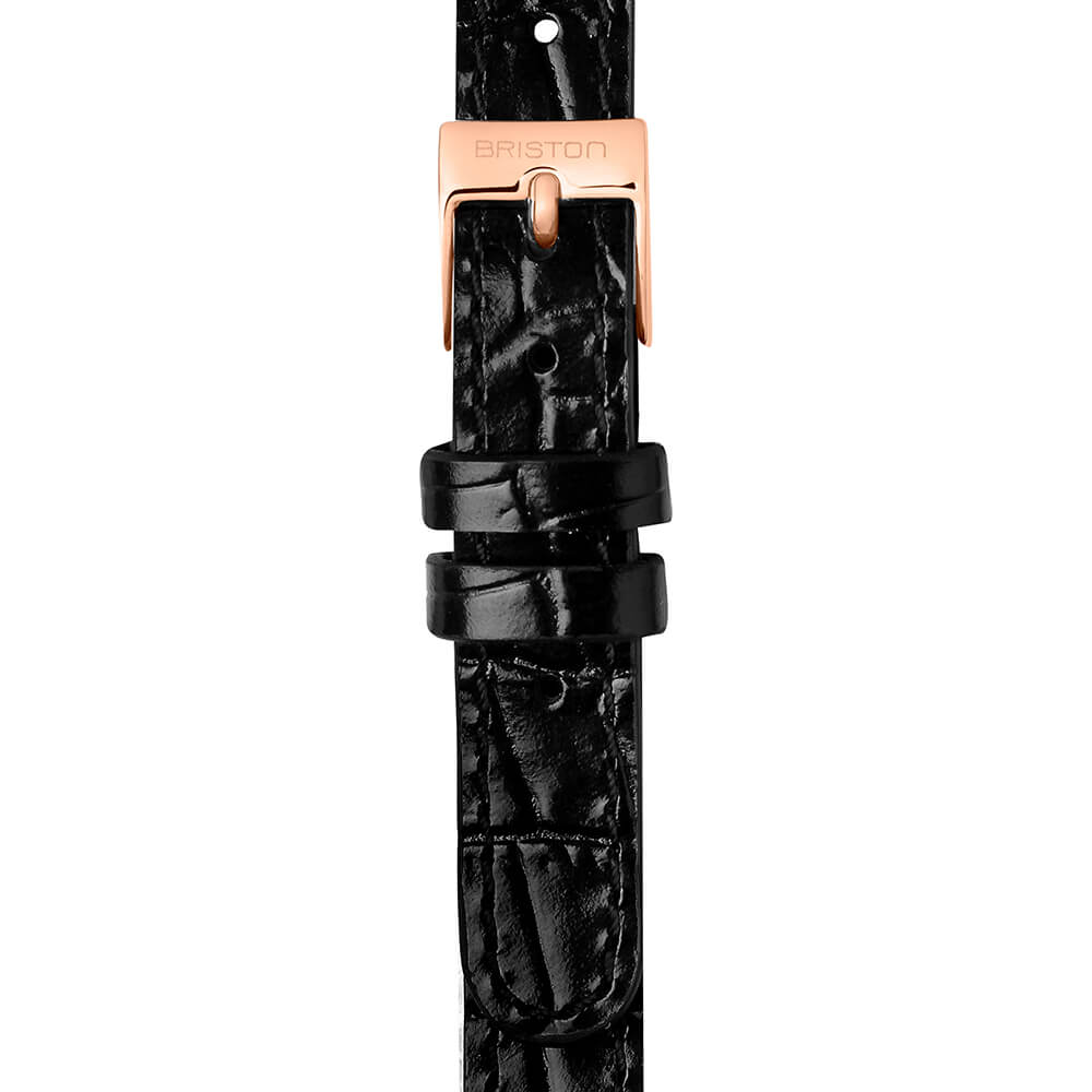 2 PARTS LUXURY LEATHER STRAP – 12 MM - BLACK