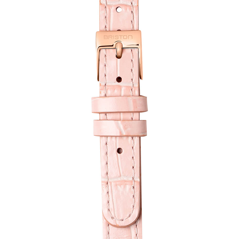 BRACELET CUIR LUXURY 2 BRINS - 12 MM - ROSE CLAIR