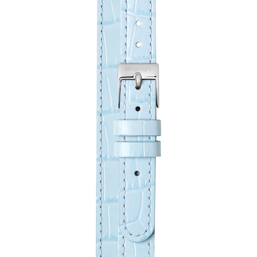 BRACELET CUIR LUXURY 2 BRINS - 12 MM - BLEU CLAIR