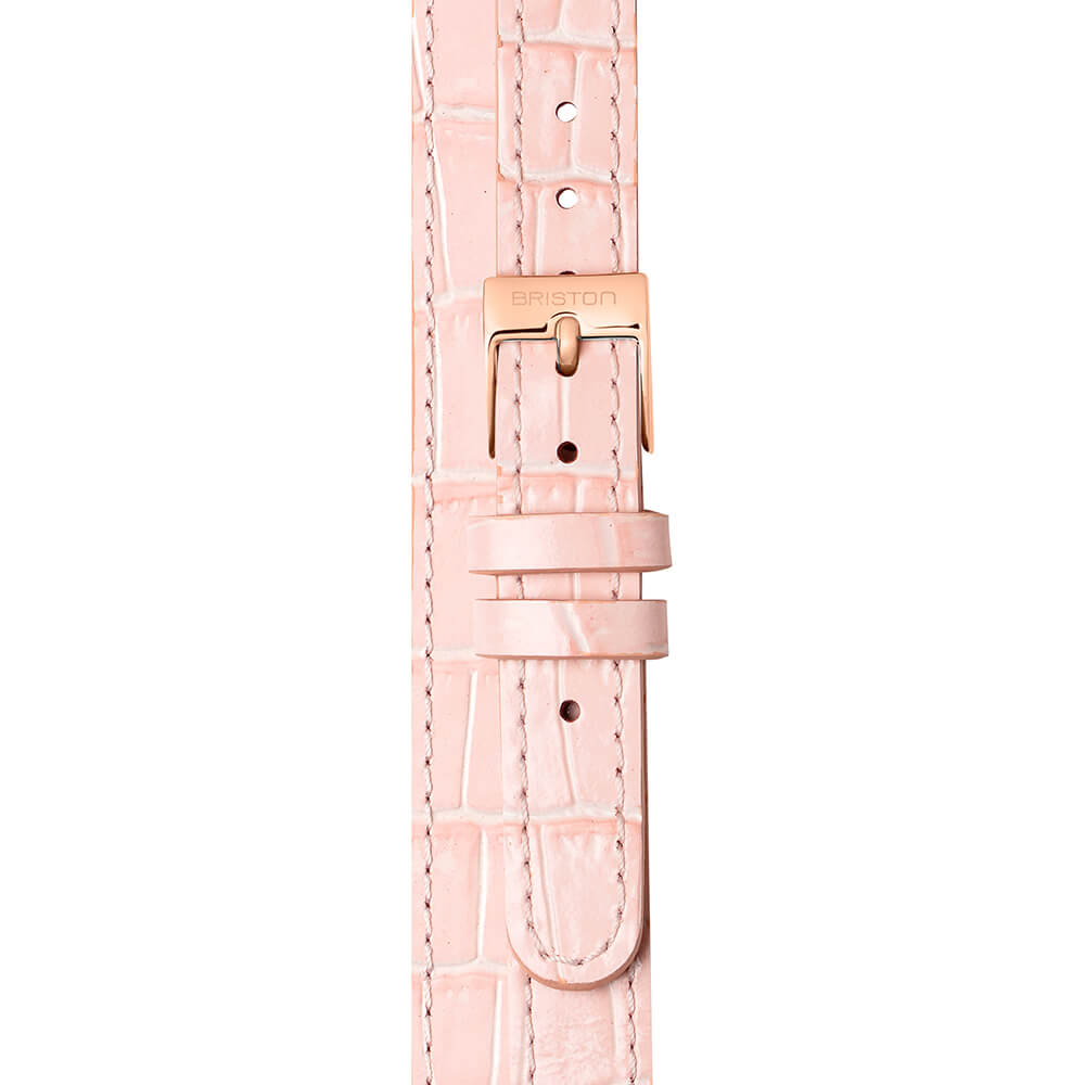 BRACELET CUIR LUXURY 2 BRINS - 12 MM - ROSE CLAIR