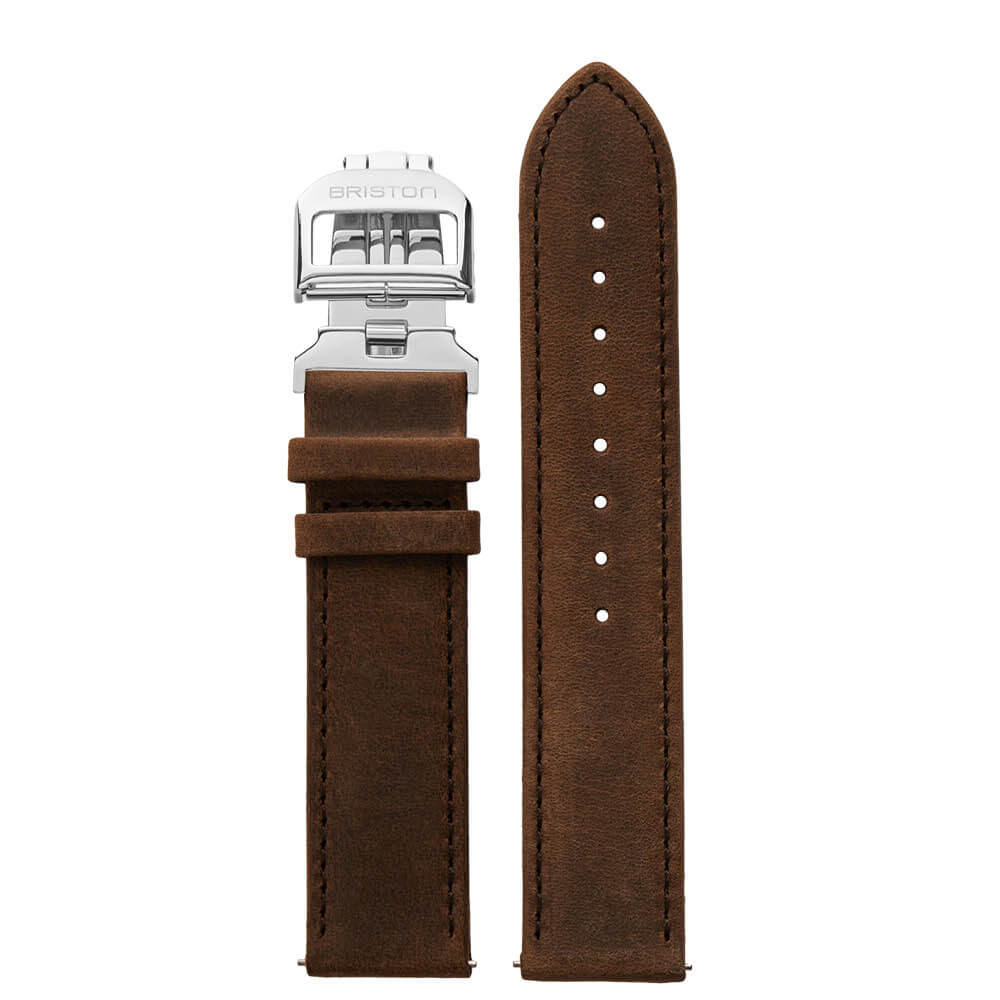 VINTAGE LEATHER STRAP - BROWN - FOLDING CLASP