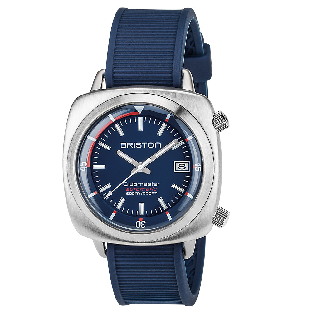 Clubmaster Diver - Acero cepillado - Azul