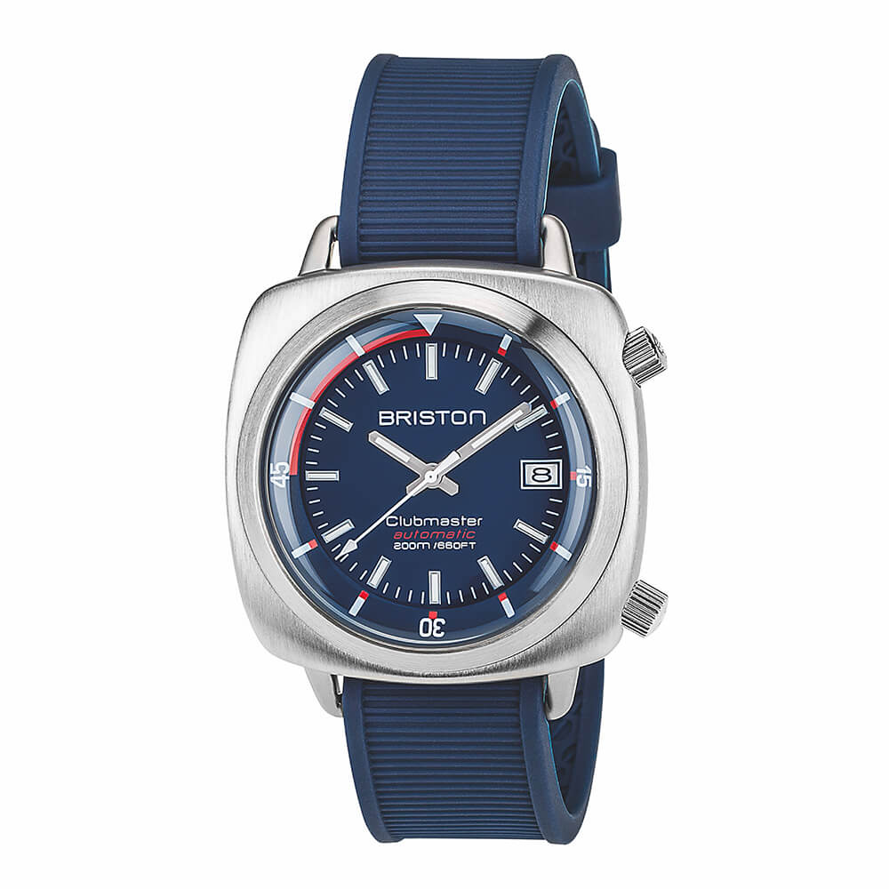 Clubmaster Diver - brushed Steel - Navy Blue