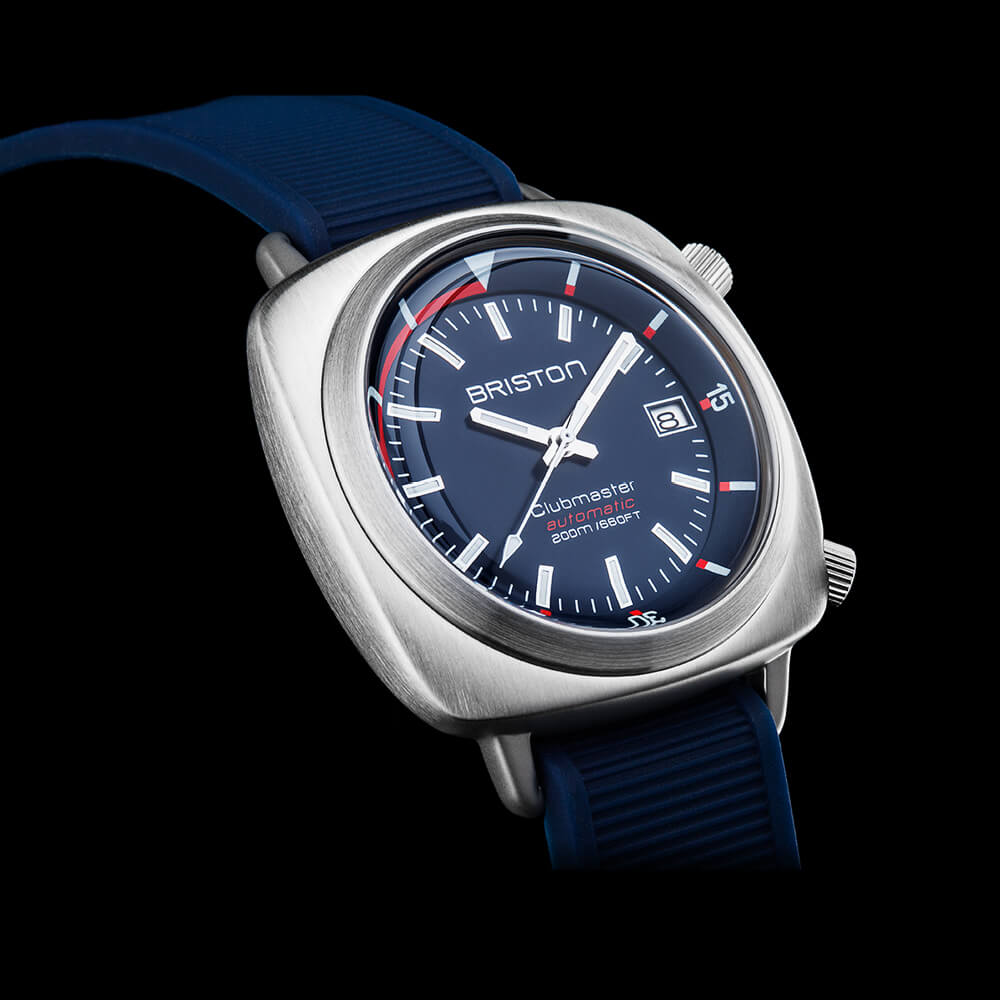 Clubmaster Diver - brushed Steel - Navy Blue